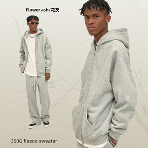 Sweatshirts à capuche zippés avec logo personnalisé sweatshirts à capuche épais avec impression bouffante vierge sweat à capuche de haute qualité avec fermetures à glissière - Product Image 3