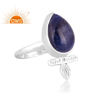 Best Selling Sterling Silver Natural Sodalite Gemstone <b>Statement</b> <b>Ring</b> Custom Jewelry Manufacturer - Product Image 2