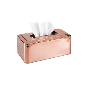 Boîte à mouchoirs en métal martelé, vente en gros, vaisselle décorative, boîte à mouchoirs en métal plaqué or, élégante et durable - Product Image 5