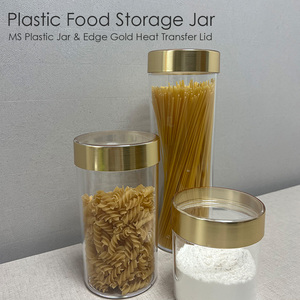 [Holar] Taiwan Made Premium Organization Round Gold Side Lid Plastic Clear <b>Food</b> Storage <b>Jar</b> - Product Image 3