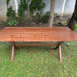 Modern New Minimalist Dining <b>Table</b> Natural Teak Wood Six Slats For Home Living Outdoor Furniture Patio Terrace <b>Table</b> or <b>Garden</b> - Product Image 2