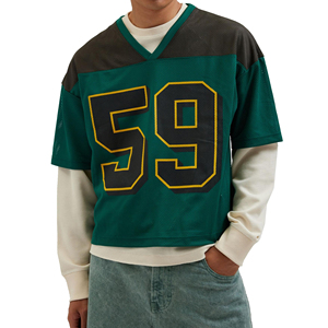 Mejor fabricante de ropa de calle personalizada de los hombres de secado rápido Hip Hop malla fútbol americano JerseyT-Shirt 100% algodón al por mayor - Product Image 1