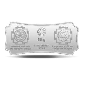 MMTC-PAMP India Pvt. Barre d'argent stylisée Lakshmi Ganesha de 50 g, pureté 999,9 %, objet de collection culturel, bijou. - Product Image 2