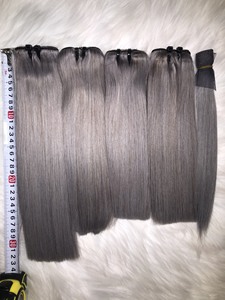 ผมต่อแบบเรมี่แท้ติดหนังกำพร้าผมตรงสีเทาจัดแนว100% - Product Image 3