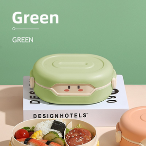 Lonchera Bento |   Contenedor de Alimentos Térmico a Prueba de Fugas |   Apto para Microondas, Libre de BPA, Diseño de Dibujos Animados Rosa para Oficina/Picnic - Product Image 3