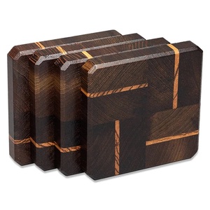 Posavasos de madera marrón modernos y elegantes, juego de cuatro almohadillas/alfombrillas cuadradas artesanales para la mesa del hogar, proveedor indio - Product Image 5