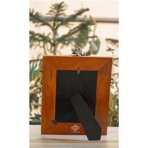 Marco de Fotos A4 de Madera Hecho a Mano con Diseño de Hoja y Bollo, Marco de Fotos de Madera Maciza MDF, Estilo Simple para Uso Decorativo DIY - Product Image 4