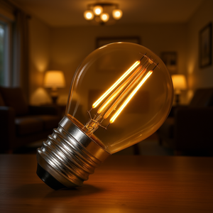 4W Amber E27 <b>LED</b> Filament Spherical Bulb - Product Image 3