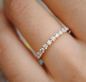 10K Gold Lab Grown Diamond Wedding Band Compromiso Stack Ring Joyería Regalo para sus anillos de diamantes - Product Image 4