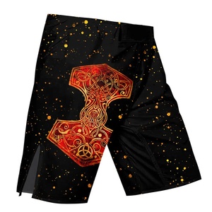 Shorts d'entraînement en polyester extensible, imprimés avec des graphiques personnalisés, rashguard court, sans décoloration, séchage rapide, MMA, BJJ, Muay Thai - Product Image 5