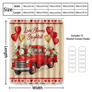 Custom Printed Waterproof Shower Shower <b>Curtain</b> for Bathroom Waterproof Polyester <b>with</b> <b>Hooks</b> - Product Image 4
