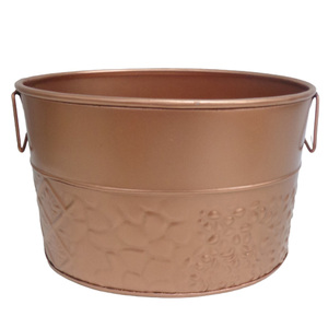 Juego decorativo para interiores y exteriores de 2 macetas ovaladas de Metal, maceta antigua de cobre para decoración del hogar y el Hotel - Product Image 3