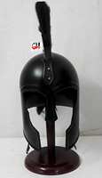 CHk Calvin Handicrafts Casque de chevalier médiéval vintage en métal poli fait main, inspiré des armures d'Achille de Troie, des croisiers et des Spartiates, noir