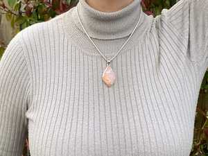 Colgante de ágata de caramelo de algodón de Plata de Ley 925, 25x51mm, piedra preciosa rosa y Blanca Natural, pieza de declaración hecha a mano - Product Image 5