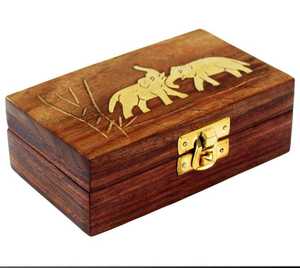 Joyero de madera hecho a mano para mujer, organizador de joyas, decoración de elefante, hermosos regalos, joyería segura y libre de polvo, hermosa paz - Product Image 1