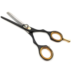 Ciseaux de barbier Saloon Kit de beauté ensemble de ciseaux avec rasoirs Kit de salon de beauté noir Kit de personnel coupe de cheveux usage domestique - Product Image 6