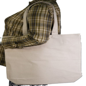 Sac fourre-tout promotionnel en toile de coton biologique personnalisé, écologique, moyen, robuste, réutilisable, recyclable, avec fermeture éclair et bouton - Product Image 2
