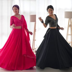Lehenga choli ผ้าบางเนื้อนิ่มสไตล์แฟนซีสำหรับงานแต่งงาน - Product Image 5