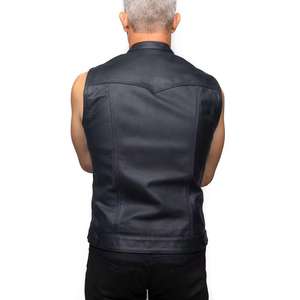 Custom Wholesale Breathable Motorbike <b>Vest</b> Men <b>Utility</b> Motorbike Leather <b>Vest</b> in Good Quality - Product Image 2