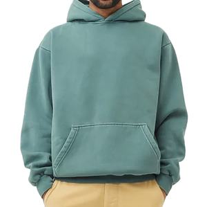 Sudadera con capucha de gran tamaño de algodón 100% Premium de moda superior Sudadera con capucha personalizada esencial en blanco con estampado de soplo pesado de alta calidad para hombres - Product Image 2