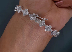 Moissanite Tennis <b>Bracelet</b>: 6 CT Round Cut, 14K White <b>Gold</b> moissanite Diamond <b>Bracelet</b> - Product Image 5