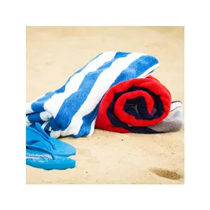 最新新设计纯棉沙滩巾再生棉沙滩巾提花和定制印花毛巾出厂价格