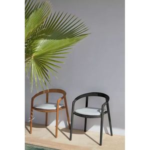 Chaise de café en teck avec assise rembourrée, fabriquée en Indonésie - Product Image 3