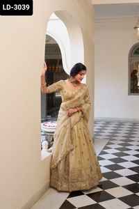 Indian Ethnic Wear Fancy Lehenga Choli with <b>Sequins</b> and Thread Embroidery Work and Same Thread Embroidery Work Dupatta Set - Product Image 2