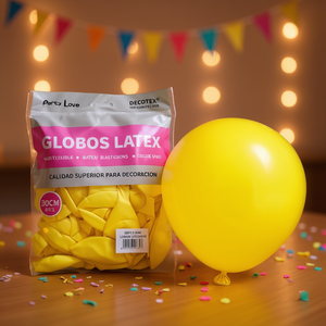 Palloncini in lattice Party Love 30 cm Giallo Limone 50 pz Sacchetto Decorativo - Product Image 3