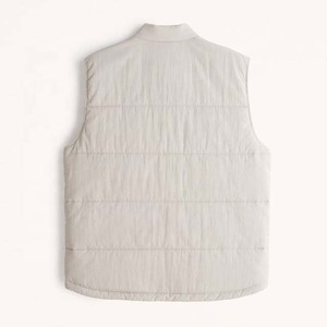Chaleco acolchado ligero con cuello levantado y acolchado con logotipo personalizado para hombre, chaqueta acolchada de algodón de alto nivel para la calle, precio barato, OEM - Product Image 2