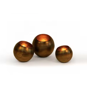 Porte-bougie chauffe-plat en cuivre finition bronze, design attrayant, forme ronde en métal, prix compétitif et faible MOQ - Product Image 2