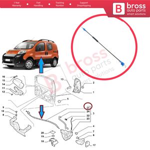Cable de Liberación de la Cerradura del Manillar Interior de la Puerta Delantera Izquierda BDP1610 para Fiorino MK3 225 Qubo 2007-2016 Nemo Bipper 2008-2017 1365222080 - Product Image 5