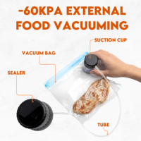 60kPa 15W 2000mAh 7cm 3.5L/min tuyau externe cuisine alimentaire machine sous vide portative scelleuse sous vide