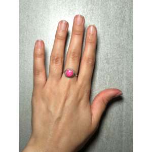 Navajo-<b>Crafted</b> Cultural Collectible Sterling Silver Ring with Pink Opal - Product Image 5