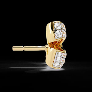 Pendientes de tuerca con forma de nudo de lazo de oro rosa de 18 quilates, regalo de boda de moda, diamantes cultivados en laboratorio incoloros VVS, joyería fina - Product Image 4