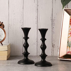 Bougeoir vintage en métal, chandelier fini noir pour décorations de mariage, bougeoir de table décoratif pour la maison, nouvel arrivage - Product Image 2