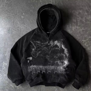 Fabricant de sweats à capuche, double couche triple, 100% coton, sudaderas hombre, impression personnalisée, poids lourd, lavage à l'acide, sweat à capuche pour homme - Product Image 2