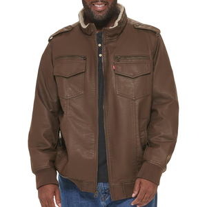 Blouson aviateur en cuir de vachette marron pour homme, personnalisable, vintage, vente en gros - Product Image 1