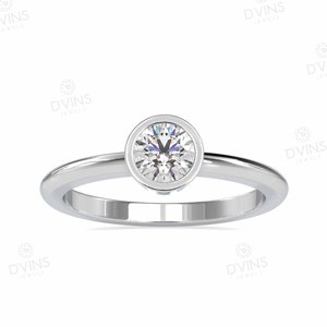 14 KT BEZEL set แหวนหมั้นเพชร VVS Lab สำหรับปาร์ตี้ - Product Image 1