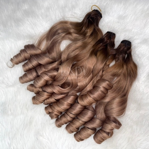 Extensiones de cabello humano vietnamita de color resaltado de pelo fino de bebé hinchable de la más alta calidad, juego de 2025 - Product Image 1