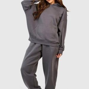 OEM Femmes Survêtement Surdimensionné Logo Personnalisé Style Baggy Poids Lourd Ensemble Deux Pièces Fabricant - Product Image 2