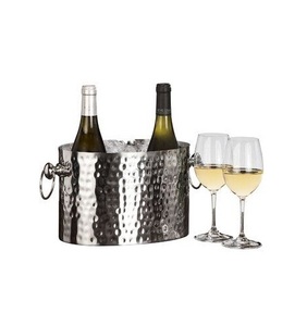 New stylish design customized shape wine <b>tub</b> & wine chillers prime quality hammered stainless steel wine bucket - Product Image 1
