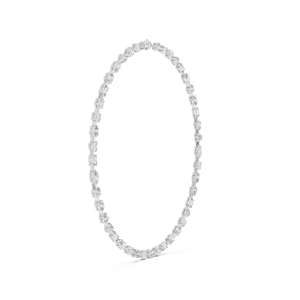 Collar de Lujo con Diamante en Forma de Corazón, Chapado en Oro Blanco de 10K y Rodio, Diseño de Pétalo de Luna - Product Image 5