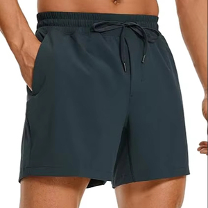 กางเกงขาสั้นเล่นกีฬาสำหรับผู้ชายกางเกงขาสั้นผ้าย้อมสีทึบสำหรับใส่เล่นกีฬาสันทนาการน้ำหนักเบาวัสดุ - Product Image 1