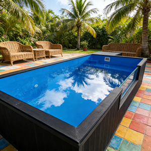 Piscine hors sol en fibre de verre abordable, design personnalisé, piscine familiale - Product Image 2