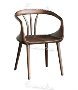 Restaurante Cafetería Sillas de comedor Muebles Creativo Brazo de comedor sólido Silla de madera Sillón Sillas de comedor de madera para comedor - Product Image 6