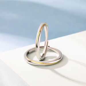 Jeulia Every Side of Love Mobius Two Tone Adjustable Sterling Silver <b>Couple</b> <b>Rings</b> - Product Image 5