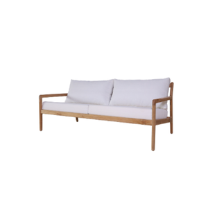 Sofá de Dos Plazas de Lujo con Cojines, Sofá de Jardín de Madera de Teca en Color Natural para Decoración del Hogar y Muebles de Sala de Estar - Product Image 5