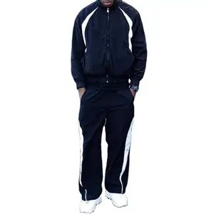 Custom Oversize Sportwear Streetwear Casual Sweatsuit 3M Reflective Jacket and Jogger Set Windbreaker Nylon Chándal Hombres - Product Image 6