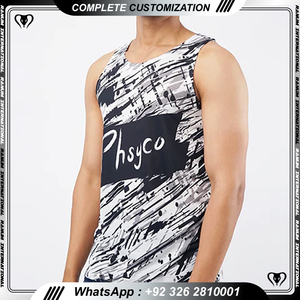 เสื้อกล้ามผู้ชายผ้าฝ้ายสำหรับใส่เล่นยิมฟิตเนสสีได้ตามต้องการ - Product Image 2